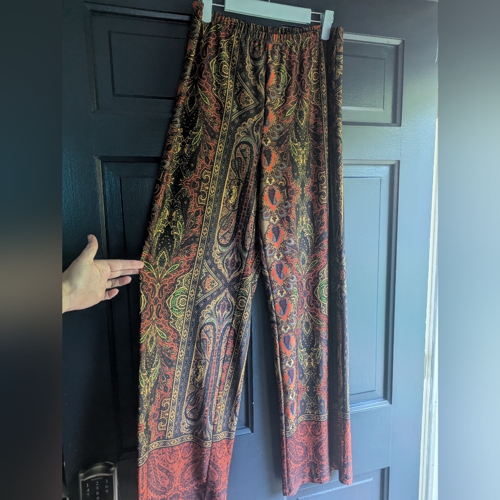 Sunny Leigh Multicolor Geometric PAISLEY Women's Wide-Leg large